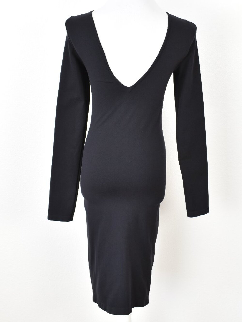 Helmut Lang Cutout Stretch Open Back Long Sleeve Dress Black - M/L - Picture 7 of 11